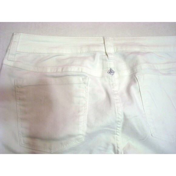 New NWT Womens 14 Prana Kara Jeans White Cuffed Stretch Organic Performance 32 - Picture 6 of 6